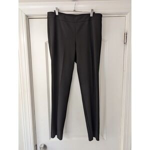 Samuel Dong Womens Black Dress Pants Flat Front Career Trousers Slim Fit Slacks